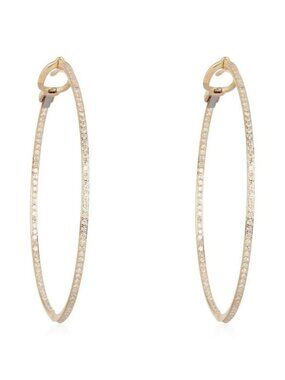 Micro Pave Slim 14K (or 18k upon request) Yellow Gold Hoop Earrings